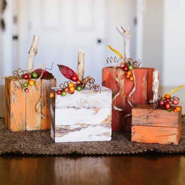 square wood pumpkins